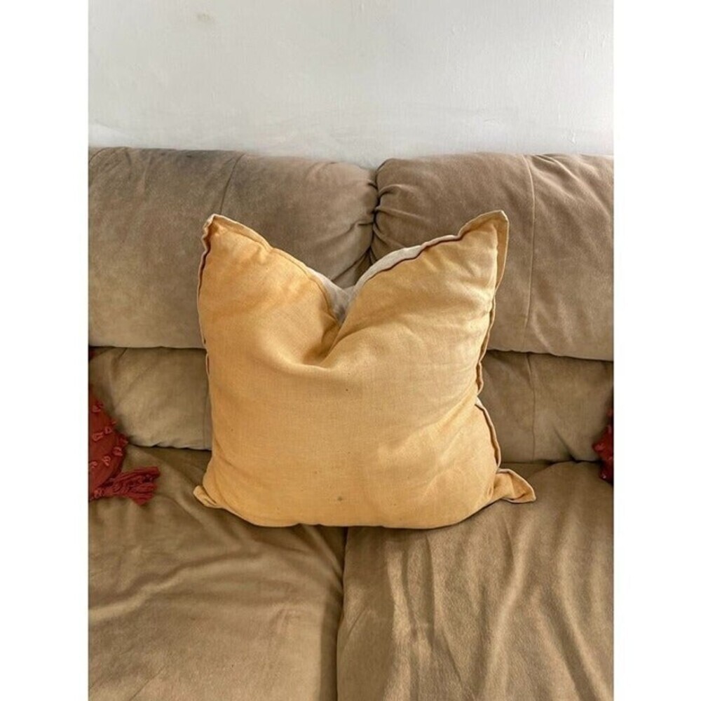 Large Neutral Dual-Tone Throw Pillow
